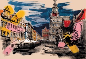 Tetiana OCHEREDKO (b. 1985), Old Market in Poznań, 2025