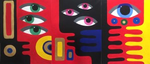 Aleksandra RUSAKOVA (b. 1986), Faces, triptych, 2025
