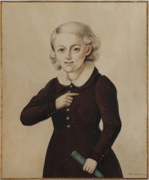 [Brzeg in Silesia] Peter OSTERHOF (1789-1855), Portrait of a young man with a diploma, 1840