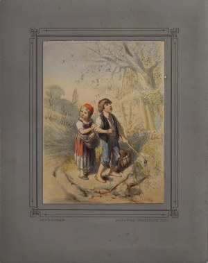 Theodor HOSEMANN (1807-1875), Little looters in an orchard, 1854