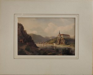 [Counts of Thun] August HAUN (1815-1894), Castle Decin (Tetschen) in Bohemia of the Thun-Hohenstein family, 1850s-60s.
