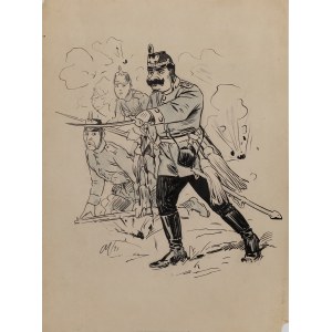 [Szczecin, Kadyny] Ludwig MANZEL [1858-1936), Grupa Jaegrów w bitwie, 1891