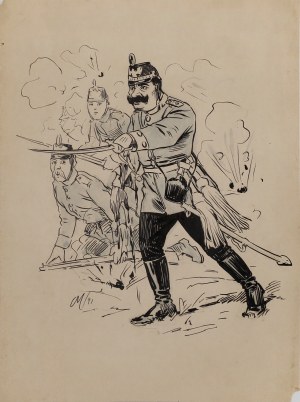 [Szczecin, Kadyny] Ludwig MANZEL [1858-1936], Group of Jaegers in battle, 1891