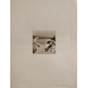 Max SLEVOGT (1868-1932), Medytacja - autoportret z kotem, pocz. XX w.
