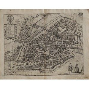 Georg BRAUN (1541-1622), Frans HOGENBERG (1535-1590), Hamburg z lotu ptaka, (tyt. oryg.: „Hamburgum”), 1588