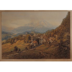 Georg FRITZ (1884-1967), Panorama Berchtesgaden w Alpach, lata '20-30 XX w.