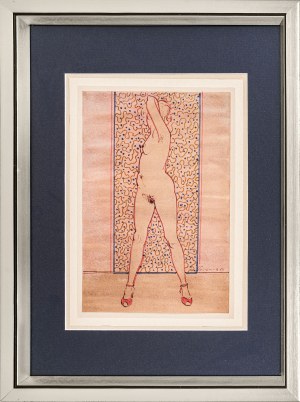 Henryk Plóciennik, Nude in red heels, 1986