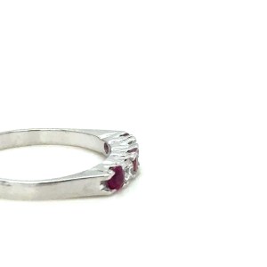 2.18G WHITE GOLD RING WITH DIAMONDS AND RUBIES - A3706