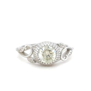 3.19 GR WHITE GOLD RING WITH FANCY YELLOW DIAMOND - RNG50302