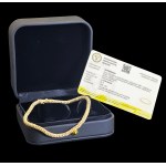 14K YELLOW GOLD TENNIS BRACELET WITH ROUND BRILLIANT-CUT LAB-GROWN DIAMONDS