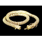 14K YELLOW GOLD TENNIS BRACELET WITH ROUND BRILLIANT-CUT LAB-GROWN DIAMONDS