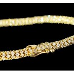 14K YELLOW GOLD TENNIS BRACELET WITH ROUND BRILLIANT-CUT LAB-GROWN DIAMONDS