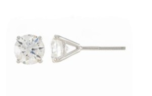 1.00 CT GOLD DIAMOND EARRINGS - 312 MARTINI ROUND