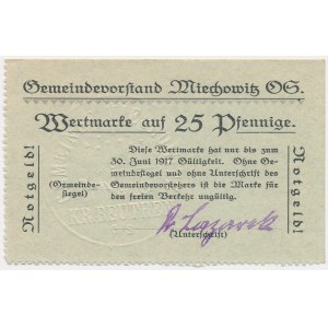 Miechowice [Miechowitz], 25 fenigów 1917