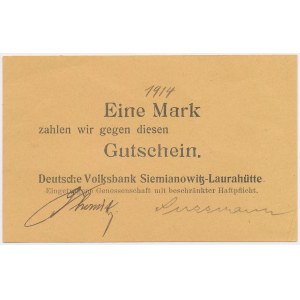 Siemianowice - Laura Steelworks [Siemianowitz-Laurahütte], Volksbank, 1 mark 1914