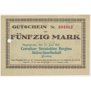 Rybnik Niewiadom [Hoymgrube], Czernitzer..., 50 marek 1921