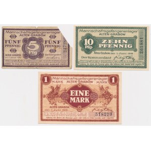 Camp Alten-Grabow, 5 fenig - 1 mark 1916 - set (3pcs)