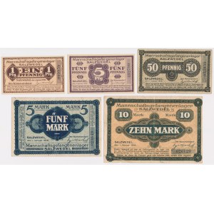 Camp Salzwedel, 1 fenig - 10 marks 1916 - set (5pcs)