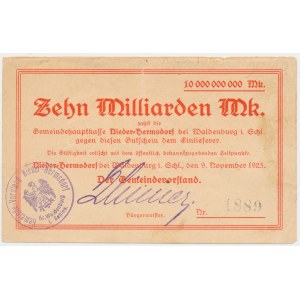 Sobięcin [Nieder Hermsdorf], 10 miliardi di marchi 1923