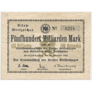Gryfino [Greifenhagen], 500 miliárd mariek 1923