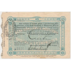 Sosnowice, Grodzieckie T-wo Kopalń Węgla, 5 rubli 1914