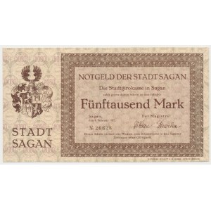 Żagań [Sagan], 5,000 marks 1923