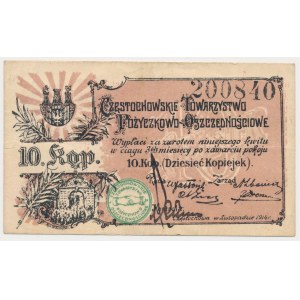 Częstochowa, Fire-Savings Society, 10 kopecks 1914