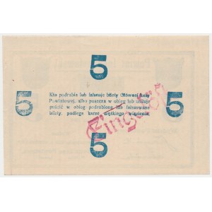 Inowrocław, 5 marks 1919 - EINGELÖST stamp on the reverse only