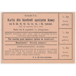 Galicia, Coffee consumption control card 1916