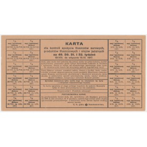 Galicia, Fat Consumption Control Card,... 1917