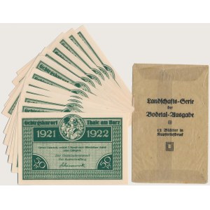 Thale am Hatz, 50 fenig 1922 - landscape series ON POCKETS - Bodetal (12pcs)