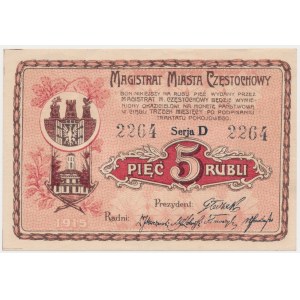 Częstochowa, 5 rubli 1915