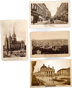 Lviv - Lemberg - St. Elizabeth Church, City Theater [ K.U.K. Lemberg, Military Censorship ].