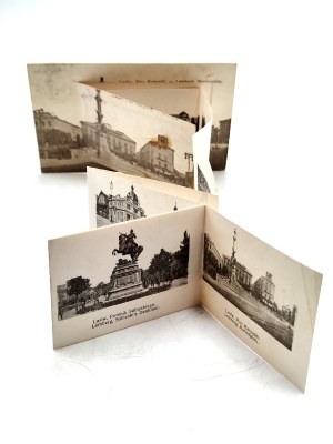 Lviv - Lemberg - Maryacki Square - fold-out postcard, 1915 [ K.U.K. Lemberg, Military Censorship ].
