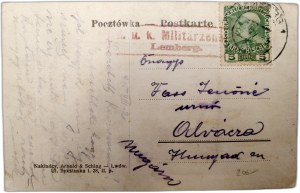 Lviv - Lemberg - Maryacki Square - fold-out postcard, 1915 [ K.U.K. Lemberg, Military Censorship ].