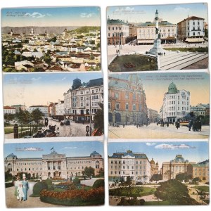 Lwów - Lemberg - Gmach Sejmowy, Kolumna Mickiewicza i inne [ K.U.K. Lemberg, Cenzura Wojskowa ]