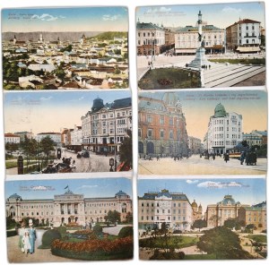 Lviv - Lemberg - Parliament Building, Mickiewicz Column and others [ K.U.K. Lemberg, Military Censorship ].