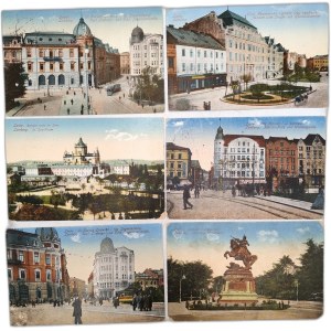 Lwów - Lemberg - Pomnik Sobieskiego, Katedra ruska św. Jura [ K.U.K. Lemberg, Cenzura Wojskowa ]