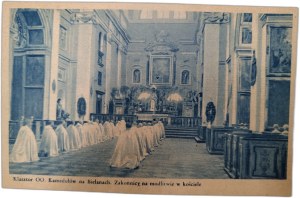 Monastery of the Camaldolese Fathers in Bielany - Nuns at prayer in the church - [ Krakow ].