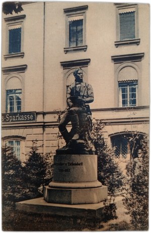 Ratibor - Racibórz - Monument to Joseph von Eichendorff, Breslau print, ca. 1912