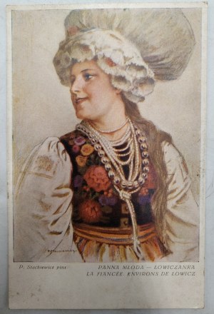 Bride of Łowicz - according to P. Stachiewicz, c. 1930 [ Folk costumes, Łowicz ].