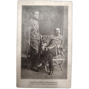Pocztówka patriotyczna - Naczelnik Państwa Józef Piłsudski i jego adjutant Wieniawa-Długoszewski ok. 1918
