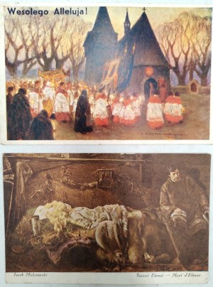 Rychter Janowska, Jacek Malczewski, Polish Painting - a pair of cards