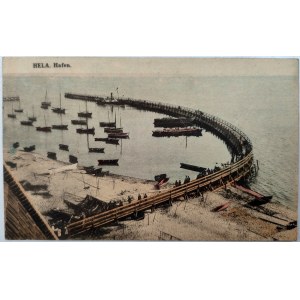 Hel - Hela. Hafen - Hel, port -Verlag v. M. Prinage Inh. Gustav Heim, Hela Początek XX wieku.