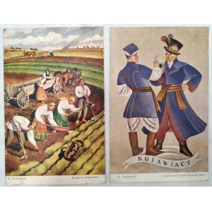 Boratyński W. - Kujawiacy ; Kopanie ziemniaków, okres II RP [ strój ludowy ]