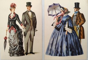 Costumes from the 19th century -graphic design Marta Orłowska Gabryś