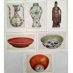 British Muzeum - 15 pocztówek - seria Chińska porcelana, Dynastia Ming , lata 20 XX wieku