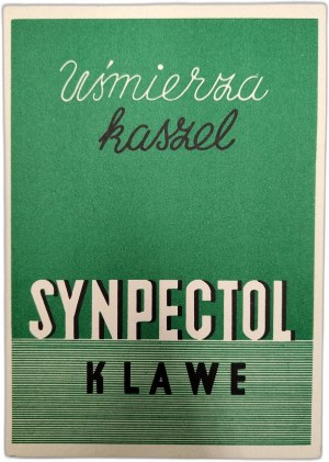 Advertising print - Klawe Companies - Synpectol - cough medicine - Jan Cotty printing, Warsaw - [ Pharmaceutical drugs].