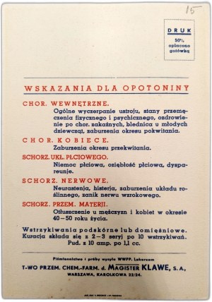 Advertising printing - Klawe Companies - Opotonin - printing Plants Graf. B. Wierzbowski - [ Pharmaceutical drugs].