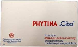 Advertising print - Pabianicka Spółka Akcyjna - Phytina Ciba, Pabianice - [ phosphorus preparation ].